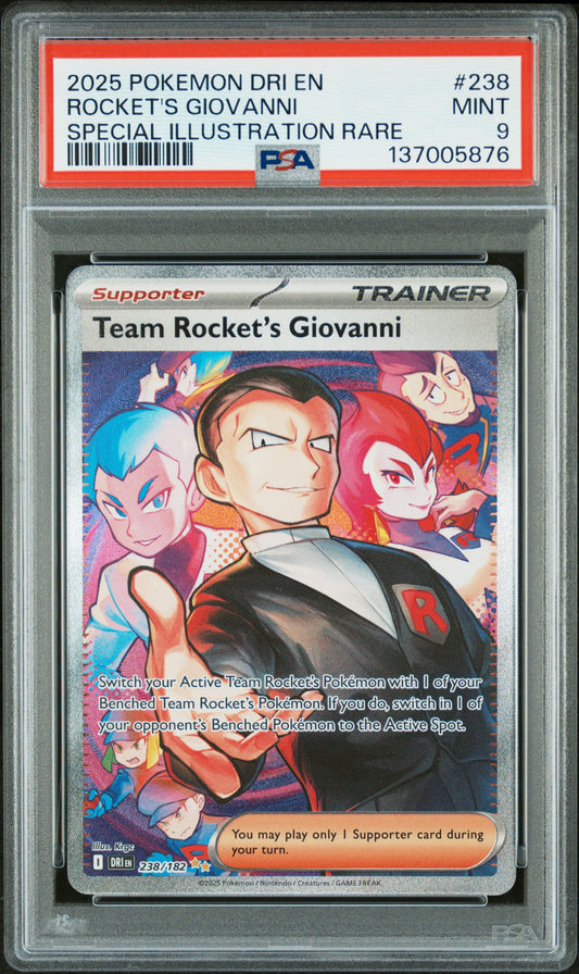 2025 Pokemon Destined Rivals 238 Team Rocket's Giovanni Sir PSA 9