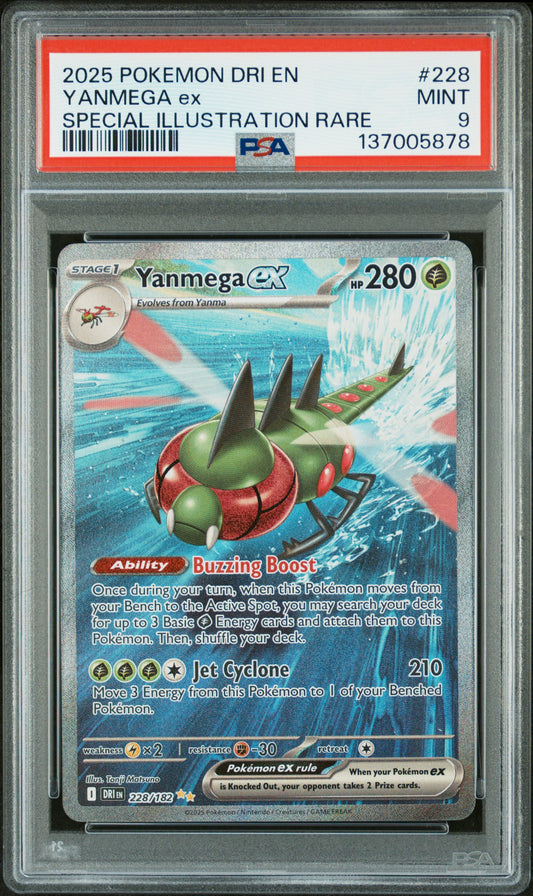 2025 Pokemon Destined Rivals 228 Yanmega Ex Sir PSA 9