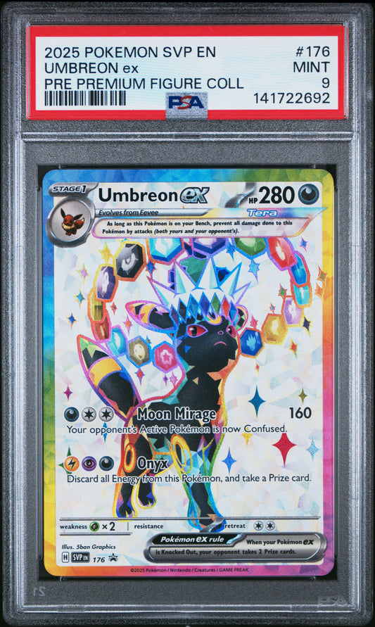 2025 Pokemon Black Star Promo #176 Umbreon Ex Prismatic Evolutions Premium Figure Collection PSA 9