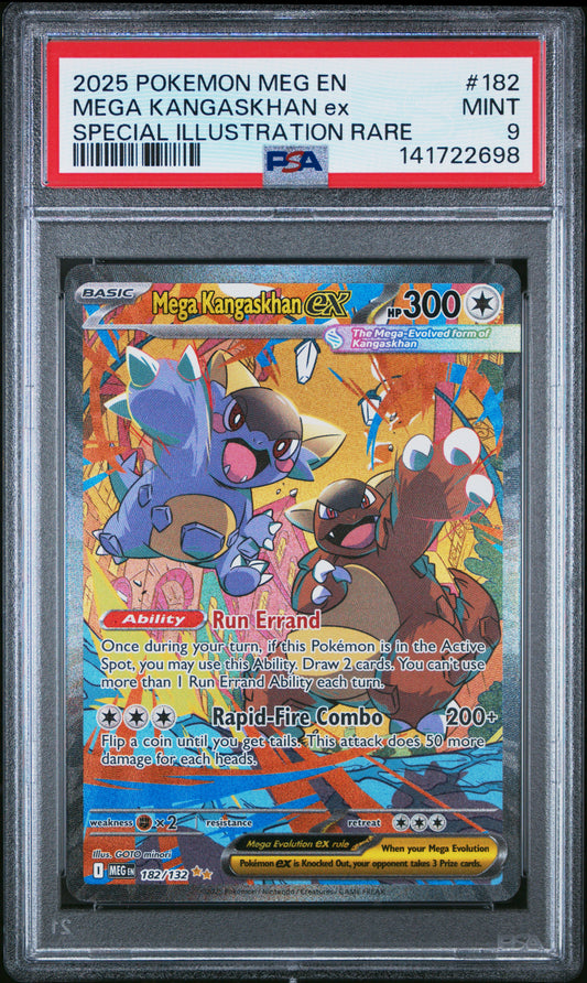2025 Pokemon Mega Evolution #182 Mega Kangaskhan EX Special Illustration Rare PSA 9 Mint