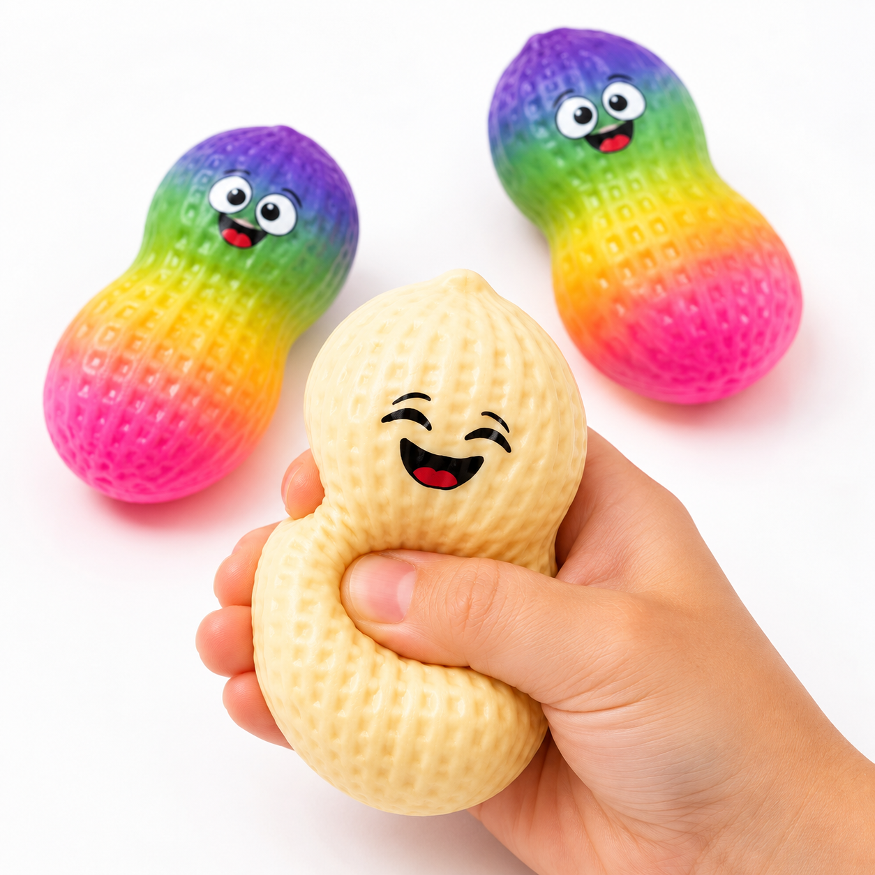 Peanut Slow-Rise Squishy - Assorted Colors - 12-Piece Displa