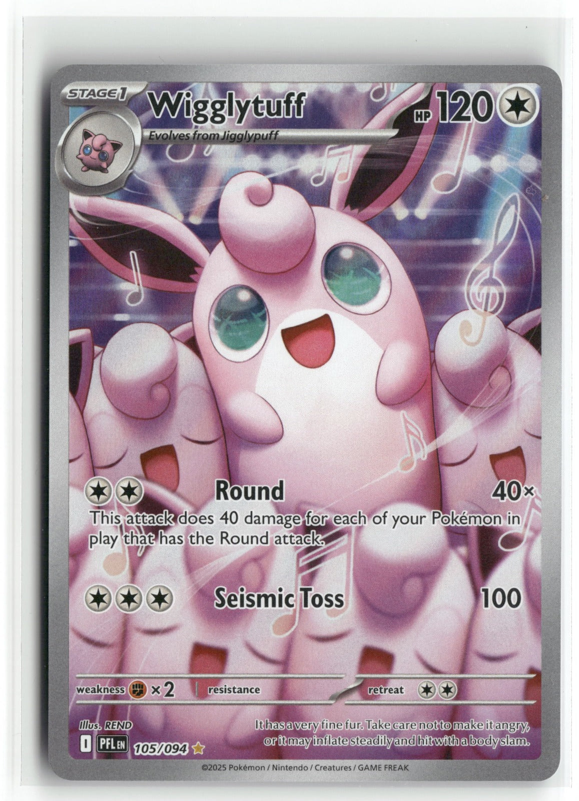 Pokemon Wigglytuff 105/094 Illustration Rare 2025 ME02: Phantasmal Flames