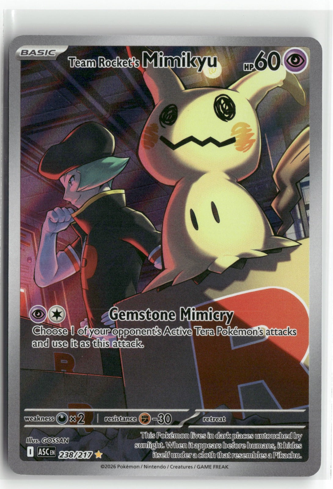 Pokemon ME: Ascended Heroes Team Rocket's Mimikyu 238/217 Holo