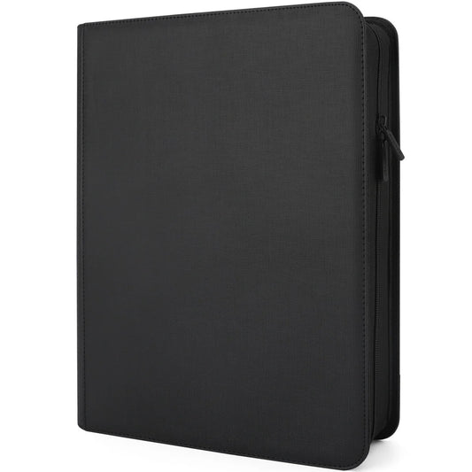 9-Pocket Zippered Toploader Binder - Black