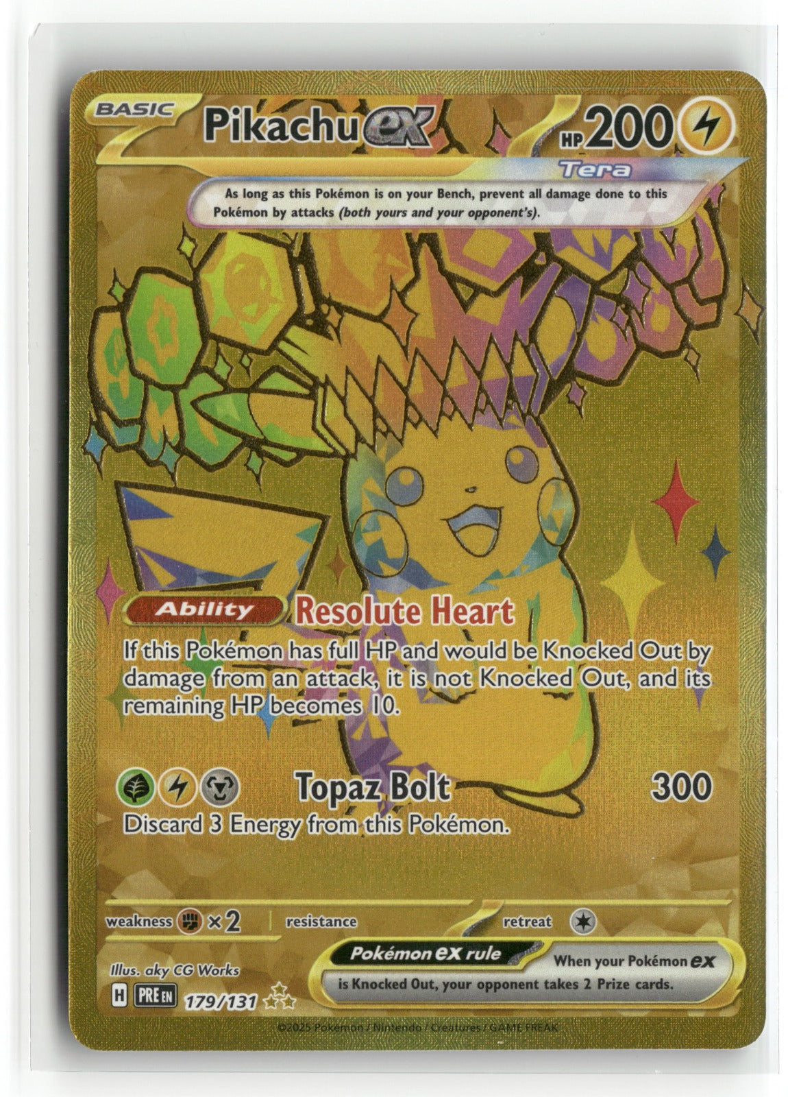 Pokemon Pikachu ex - 179/131 Hyper Rare 2025 SV: Prismatic Evolutions