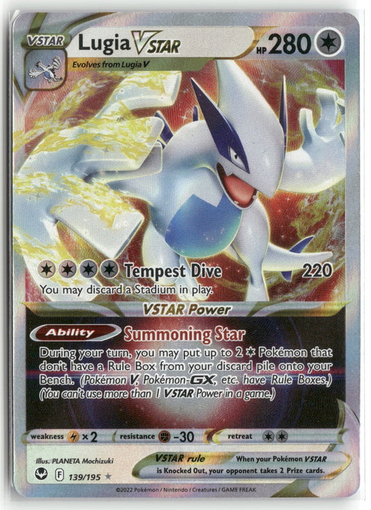 Pokemon Lugia VSTAR 139/195 Ultra Rare 2022 SWSH12: Silver Tempest