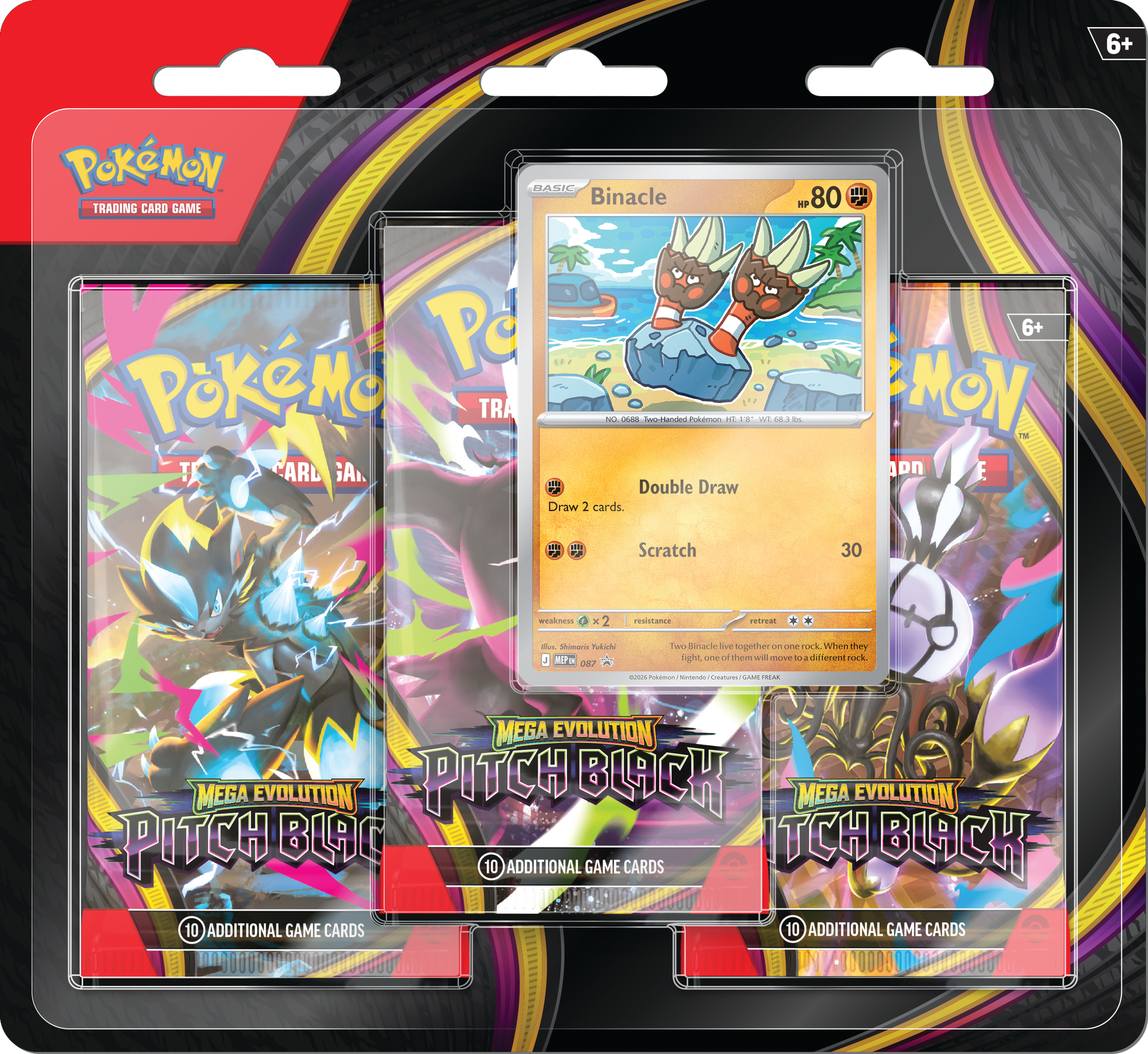 pokémon cards toys Pokémon TCG: Mega Evolution—Pitch Black Three-Booster Blister – Rocket City Toys