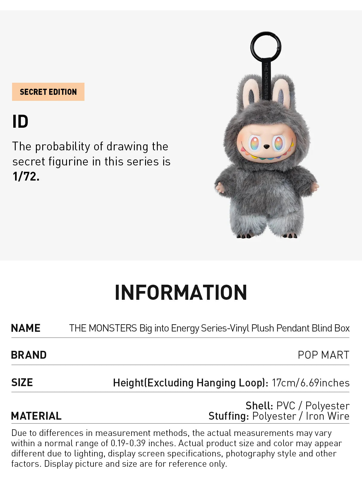 THE MONSTERS Labubu Big into Energy Series-Vinyl Plush Pendant Blind Box