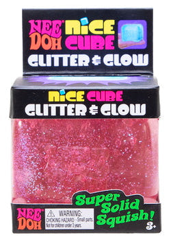 Schylling NeeDoh Glitter Glow Nice Cube Squishy Fidget Toy – Assorted Colors