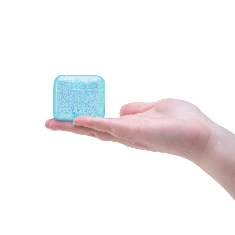 Schylling NeeDoh Glitter Glow Nice Cube Blue