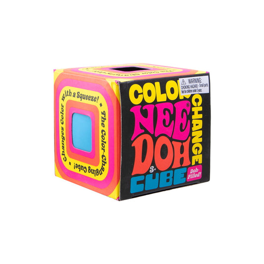 Schylling NeeDoh Color Change Cube Squishy Fidget Toy - Assorted Colors