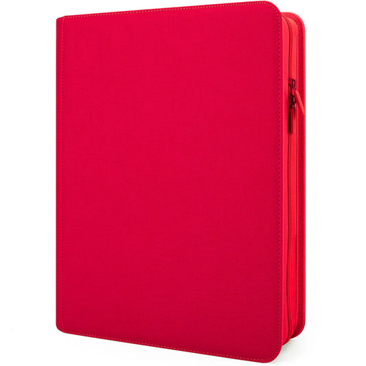 9-Pocket Zippered Toploader Binder - Red