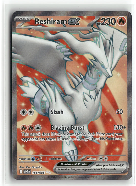 Pokemon Reshiram ex 158/086 Ultra Rare 2025 SV: White Flare