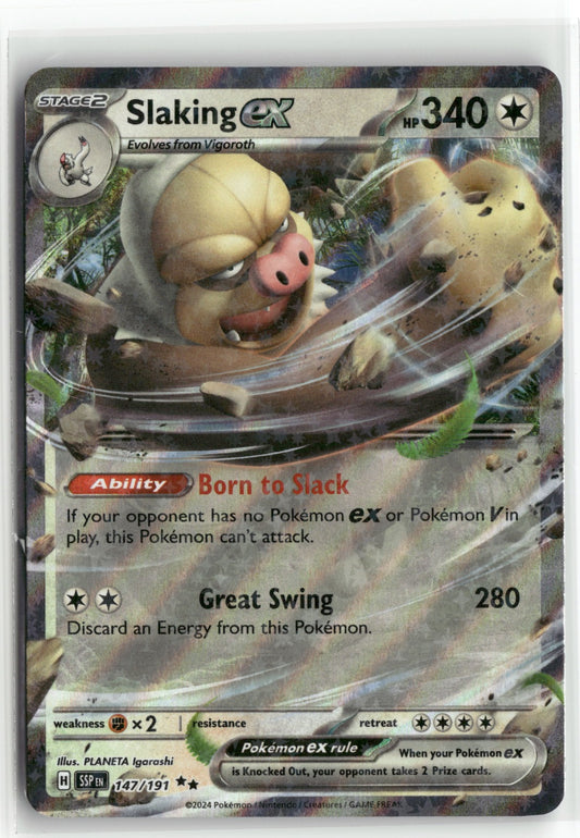 Pokemon Slaking ex 147/191 Double Rare 2024 SV08: Surging Sparks