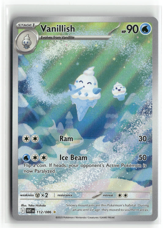 Pokemon Vanillish 112/086 Illustration Rare 2025 SV: White Flare