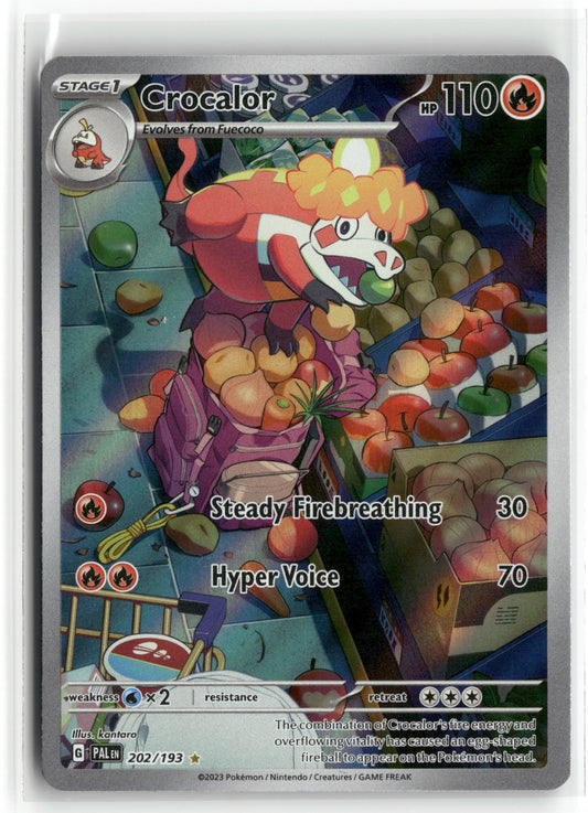 Pokemon Crocalor 202/193 Illustration Rare 2023 SV02: Paldea Evolved