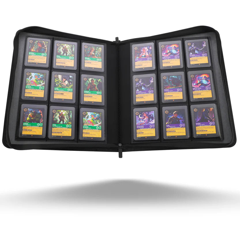 9-Pocket Zippered Toploader Binder - Black
