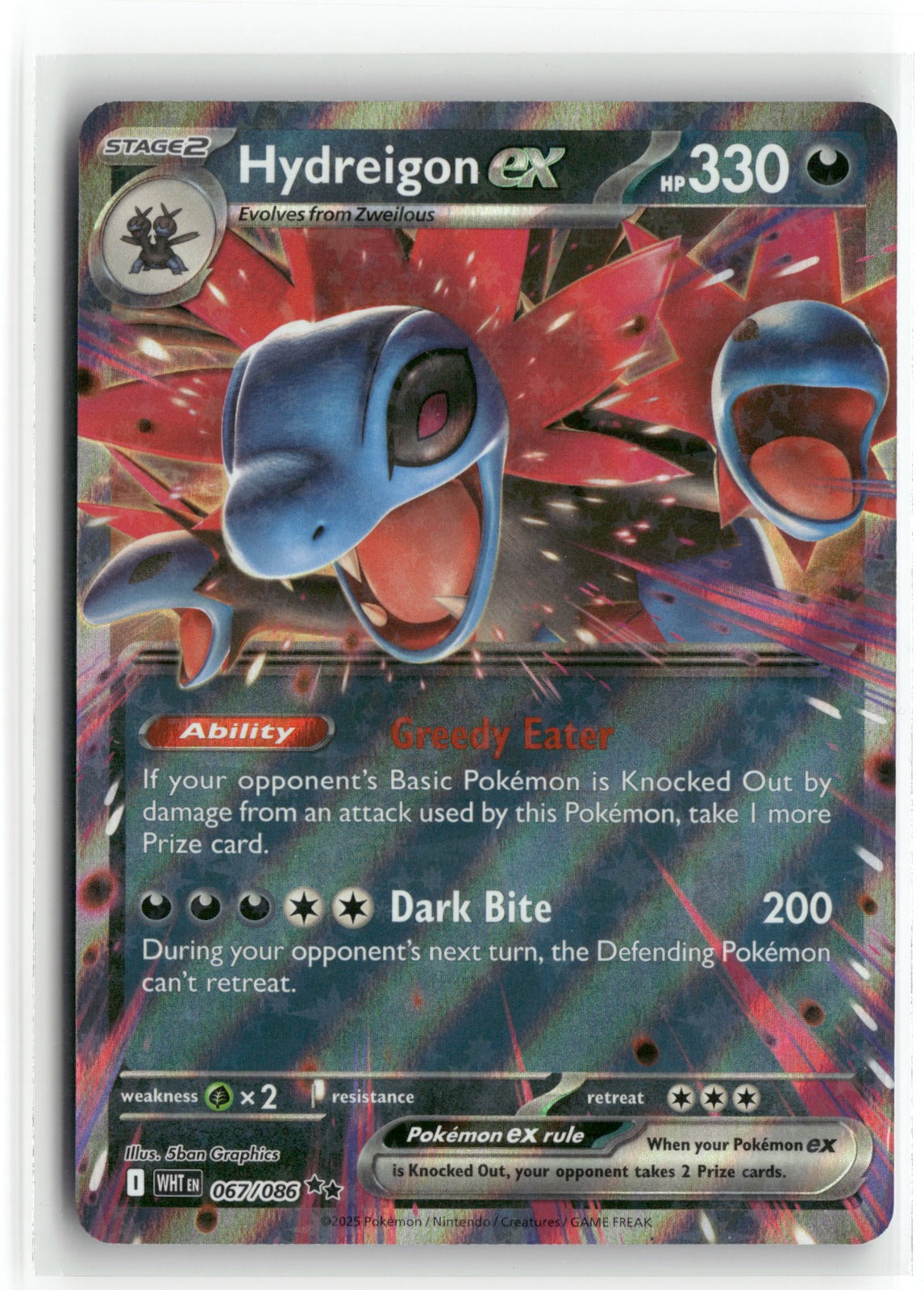 Pokemon Hydreigon ex 067/086 Double Rare 2025 SV: White Flare