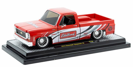 Edelbrock Performance - 1973 Chevrolet Cheyenne 10 in Red and White with Edelbrock Graphics