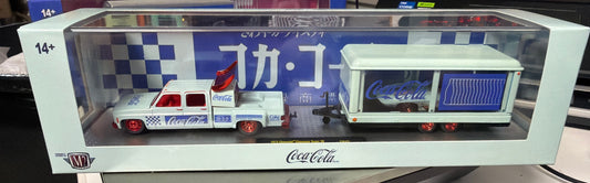 M2 Machines Coca Cola Auto Haulers 1973 Chevrolet Cheyenne Super 30 and 1959 Chevrolet Corvette XP-86 Red Chrome Chase