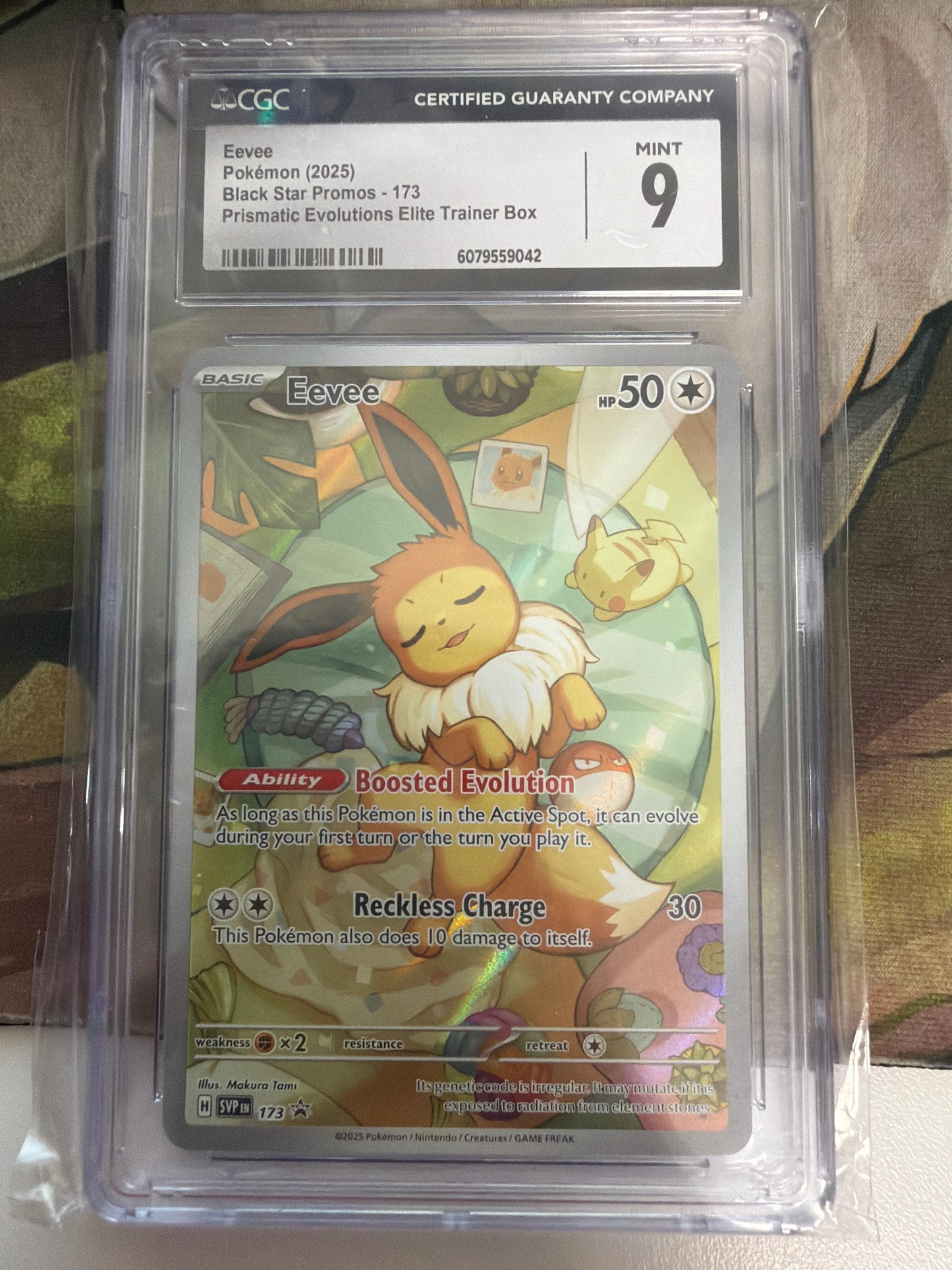 Eevee #173 2025 Pokémon Prismatic Evolutions ETB Promo (SVP) CGC 9 Mint