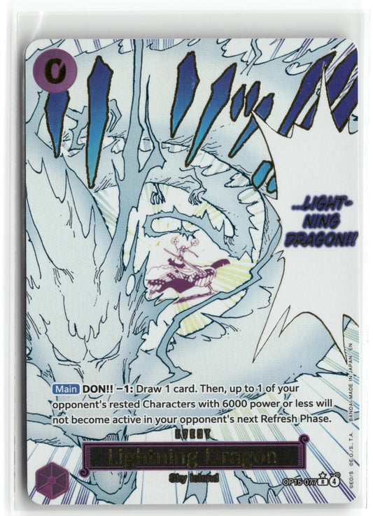 Lightning Dragon (Alternate Art) R Adventure on Kami's Island OP15-077 NM