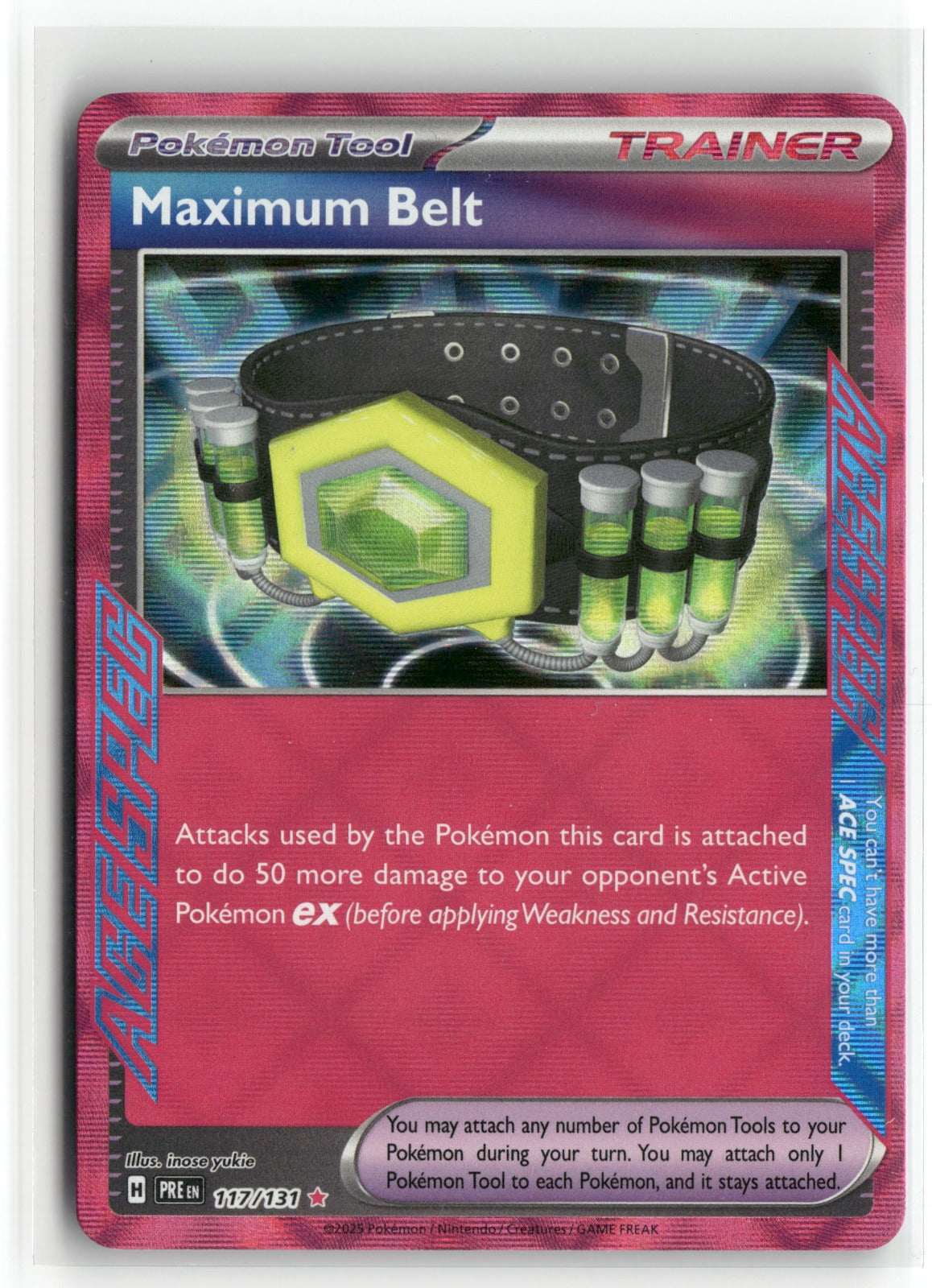 Pokemon Maximum Belt 117/131 ACE SPEC Rare 2025 SV: Prismatic Evolutions