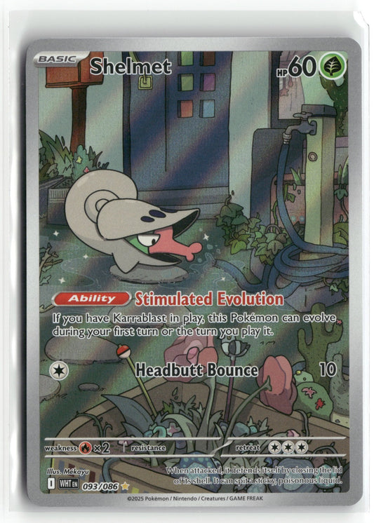 Pokemon Shelmet 093/086 Illustration Rare 2025 SV: White Flare
