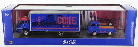 M2 Machines Coca Cola Auto Haulers 1966 Ford C-950 Truck and 1964 Ford Econoline