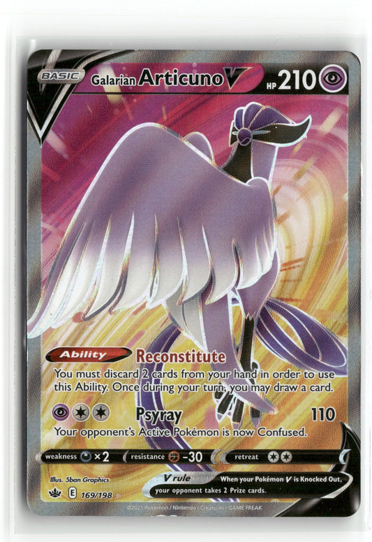 Pokemon Galarian Articuno V (Full Art) 169/198 UR 2021 SWSH06: Chilling Reign