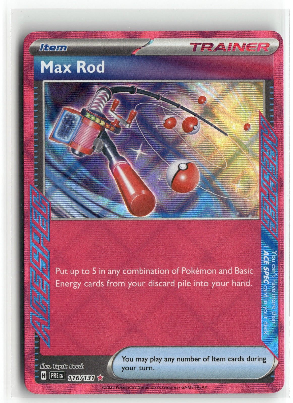 Pokemon Max Rod 116/131 ACE SPEC Rare 2025 SV: Prismatic Evolutions