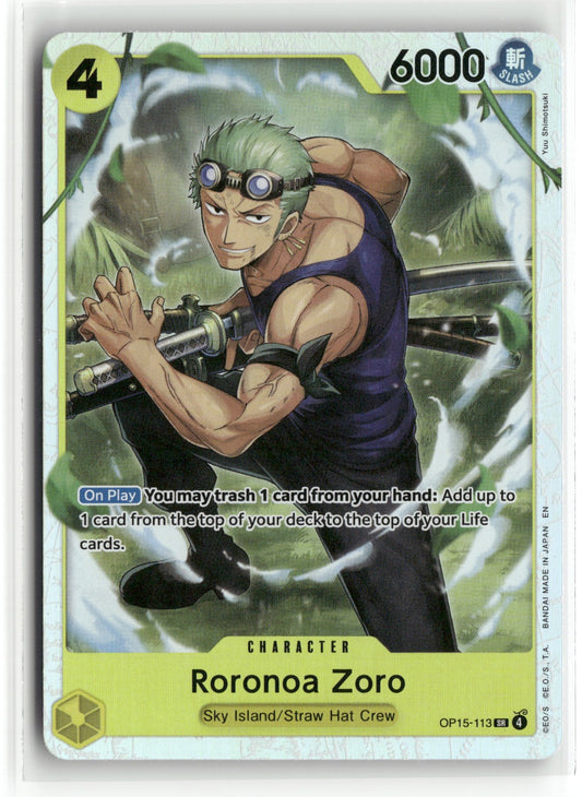 Roronoa Zoro SR Adventure on Kami's Island OP15-113 NM
