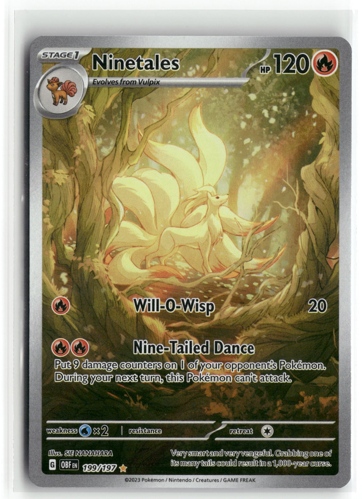 Pokemon SV03: Obsidian Flames Ninetales 199/197 Holo