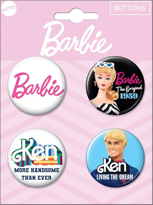 Barbie 4 Button Set #4 Barbie and Ken