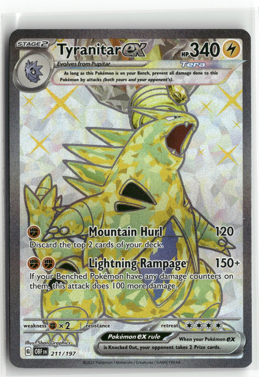 Pokemon Tyranitar ex 211/197 Ultra Rare 2023 SV03: Obsidian Flames