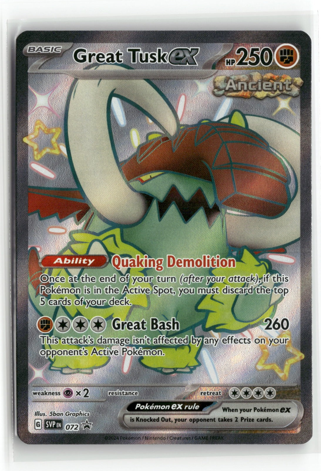 Pokemon Great Tusk ex - 072 Promo 2023 SV: Scarlet & Violet Promo Cards