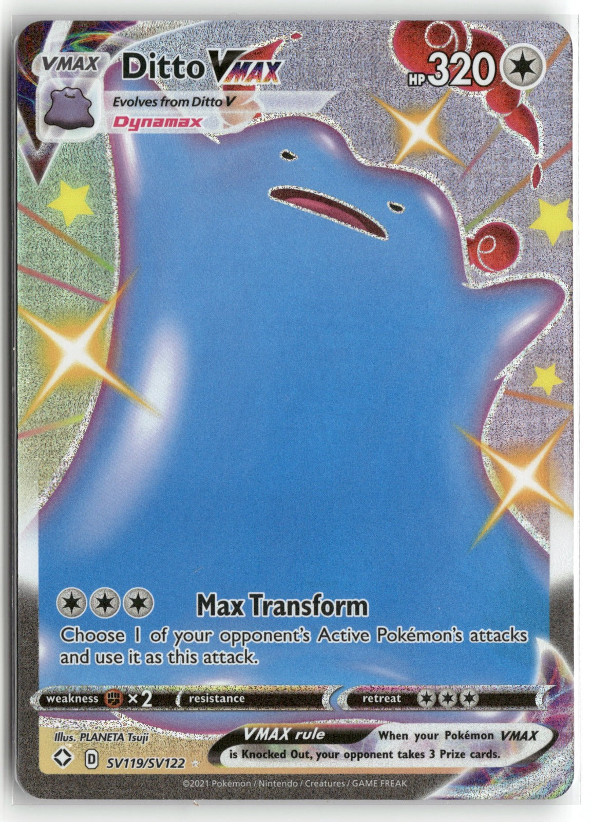 Pokemon Ditto VMAX SV119/SV122 Shiny Holo Rare 2021 Shining Fates: Shiny Vault