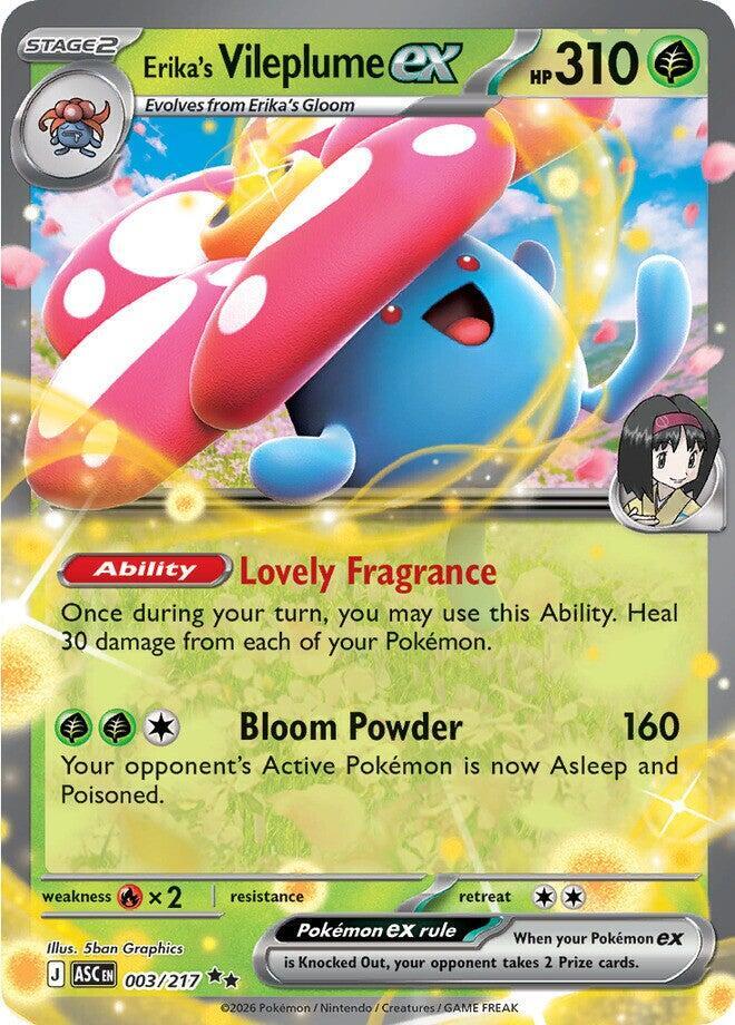 Pokemon ASC Erika's Vileplume ex 003/217 Holo