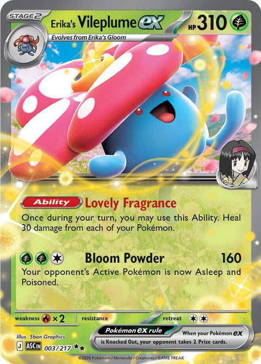 Pokemon ASC Erika's Vileplume ex 003/217 Holo