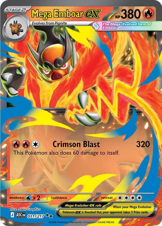 Pokemon ASC Mega Emboar ex 031/217 Holo