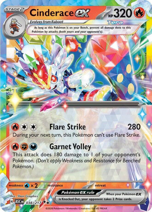 Pokemon ASC Cinderace ex 038/217 Holo