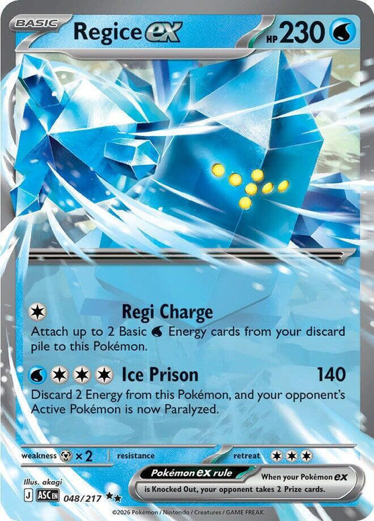 Pokemon ASC Regice ex 048/217 Holo