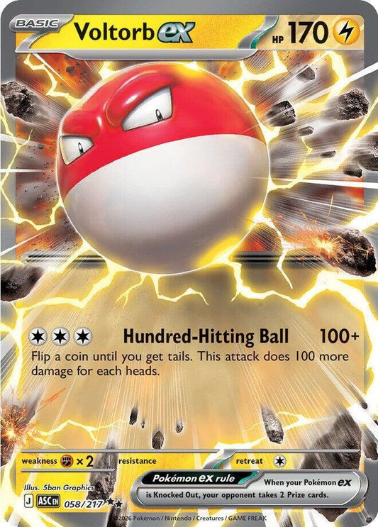 Pokemon ASC Voltorb ex 058/217 Holo