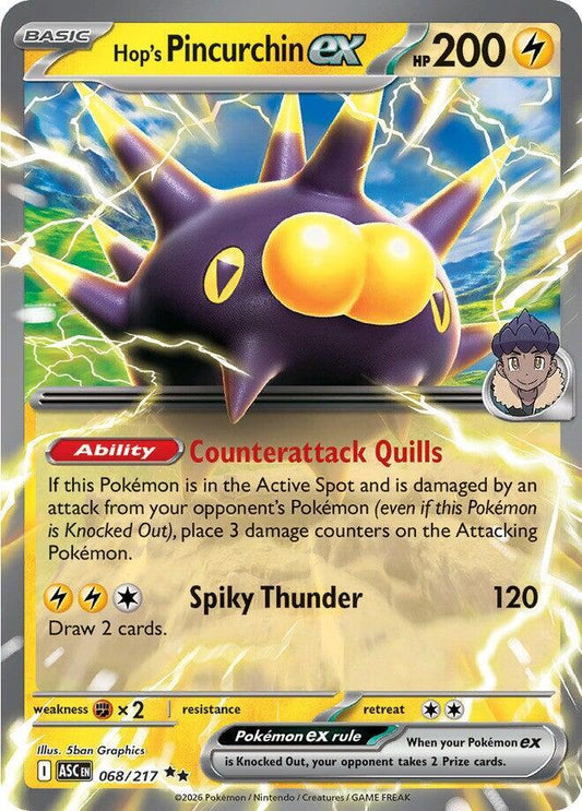 Pokemon ASC Hop's Pincurchin ex 068/217 Holo