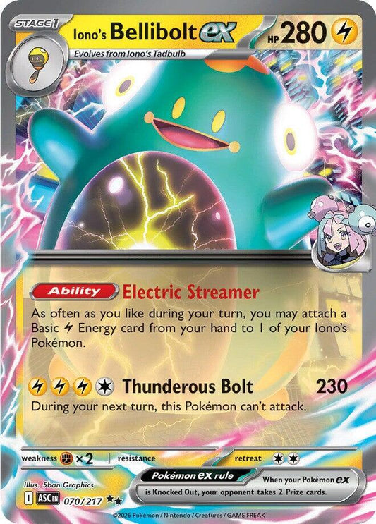 Pokemon ASC Iono's Bellibolt ex 070/217 Holo