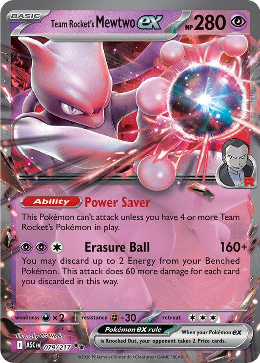 Pokemon ASC Team Rocket's Mewtwo ex 079/217 Holo