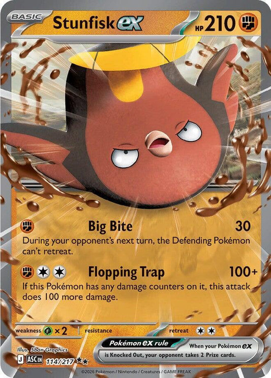 Pokemon ASC Stunfisk ex 114/217 Holo