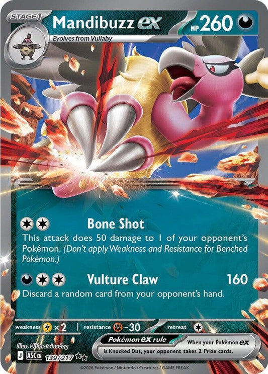 Pokemon ASC Mandibuzz ex 139/217 Holo