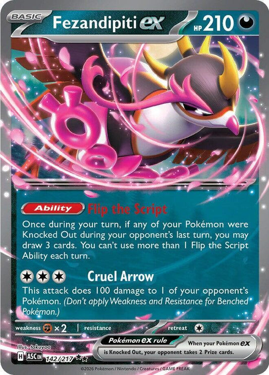 Pokemon ASC Fezandipiti ex 142/217 Holo