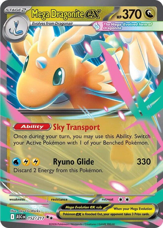 Pokemon ASC Mega Dragonite ex 152/217 Holo